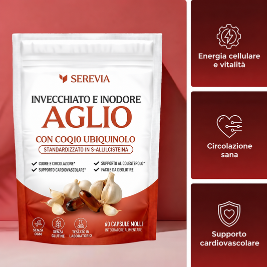 SEREVIA – Aglio invecchiato inodore con CoQ10 | 60 capsule molli