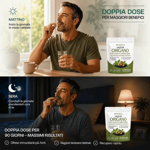 SEREVIA – Olio di origano con cumino nero | 60 capsule molli