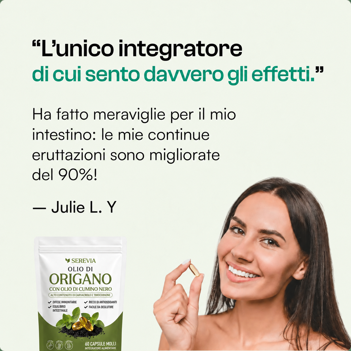 SEREVIA – Olio di origano con cumino nero | 60 capsule molli