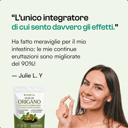 SEREVIA – Olio di origano con cumino nero | 60 capsule molli