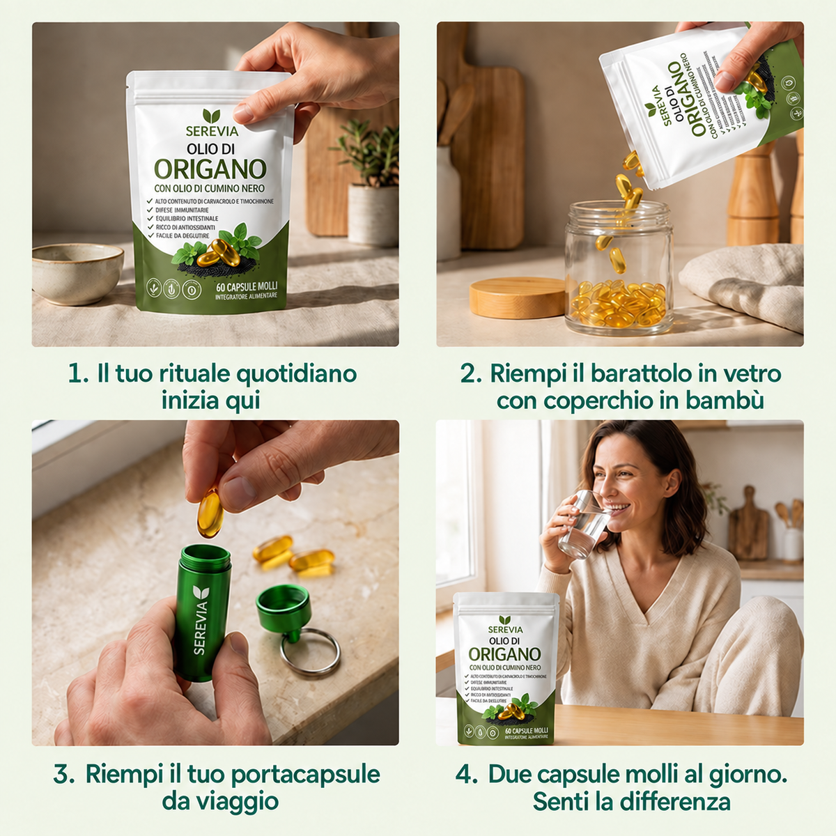 SEREVIA – Olio di origano con cumino nero | 60 capsule molli