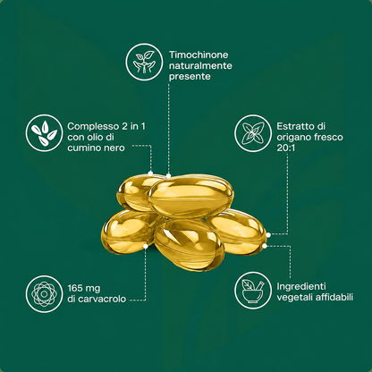 SEREVIA – Olio di origano con cumino nero | 60 capsule molli