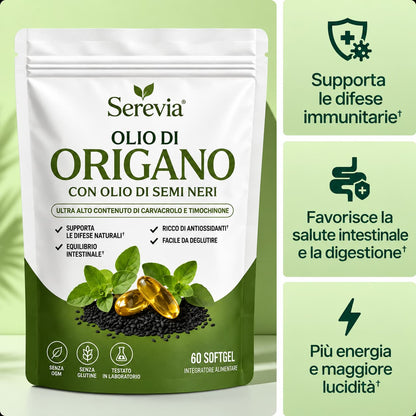 SEREVIA – Olio di origano con cumino nero | 60 capsule molli